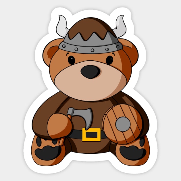 Viking Teddy Bear Sticker by Alisha Ober Designs